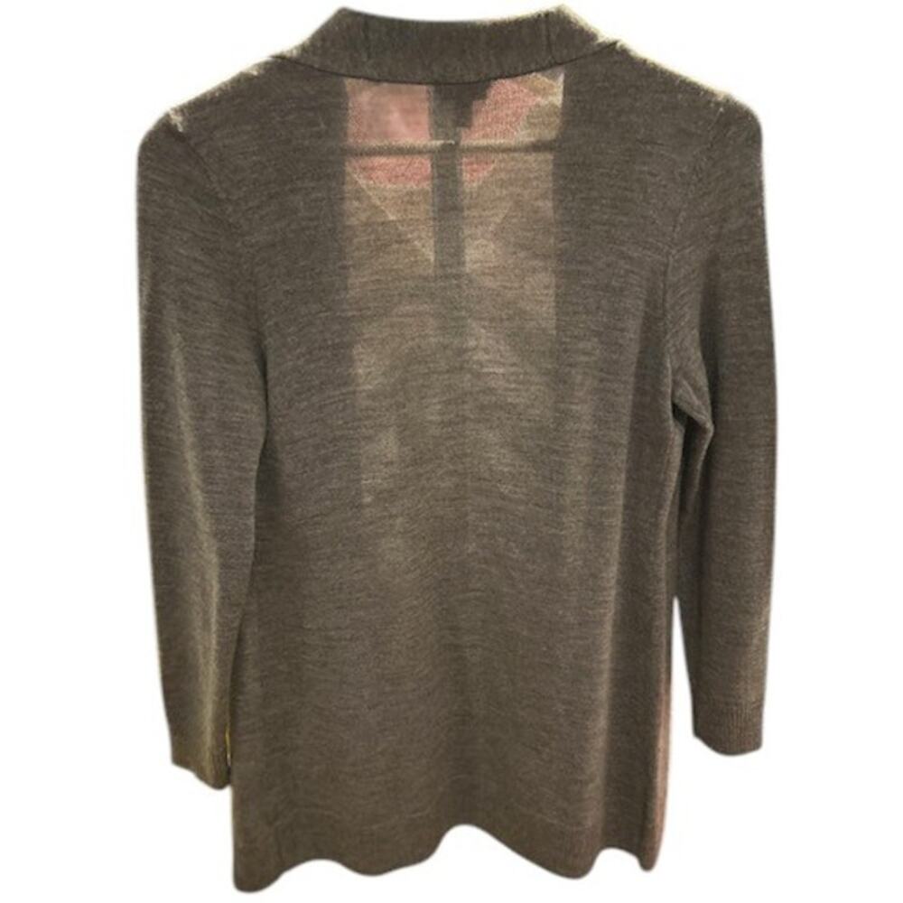TALBOTS Heather Gray 100% Merino Wool Longline Sweater Duster Small Petite SP - Picture 11 of 11